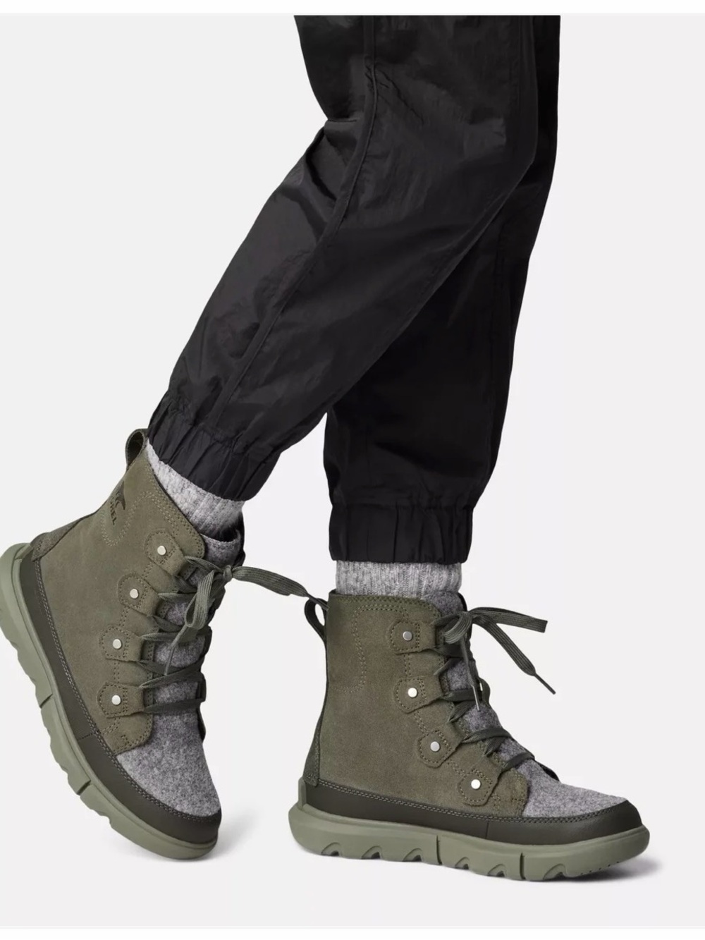 Sorel Women’s Explorer Nex Joan Waterproof Winter Boots Green Sz 7.5